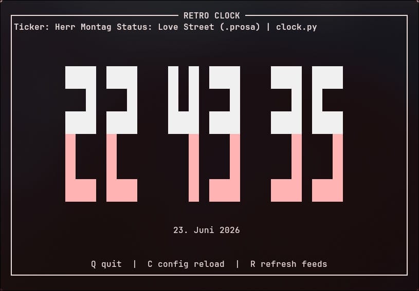 Aktuelle Version von Retro Clock alias clock.py