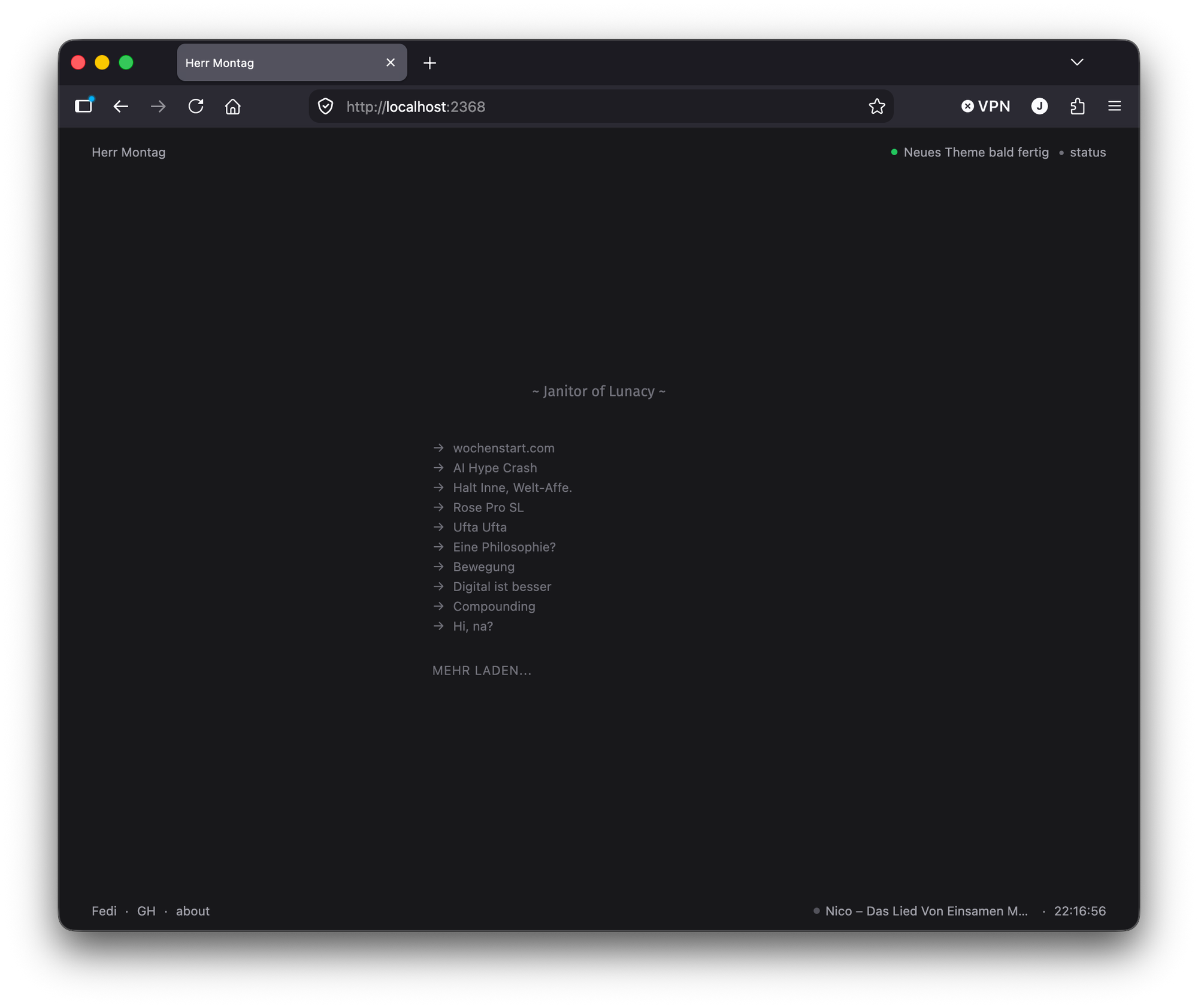 Das 4-Ecken-Theme für HerrMontag.de - Darkmode